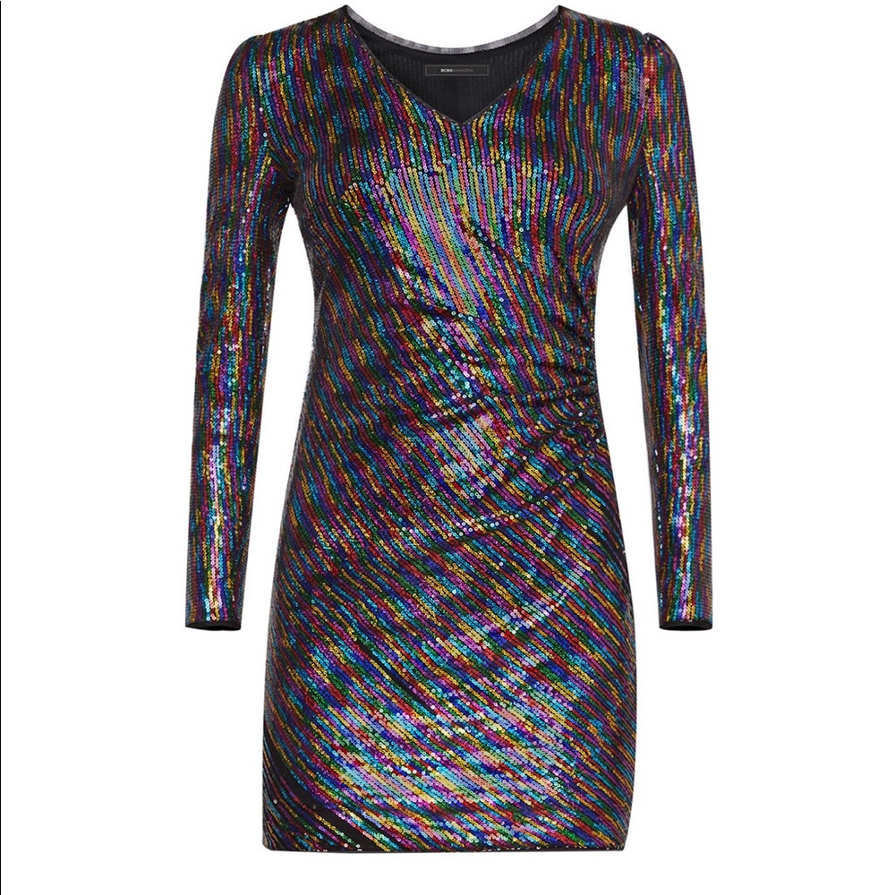 BCBG MaxAzria Mini Sequined Dress-Small - Picture 2 of 4